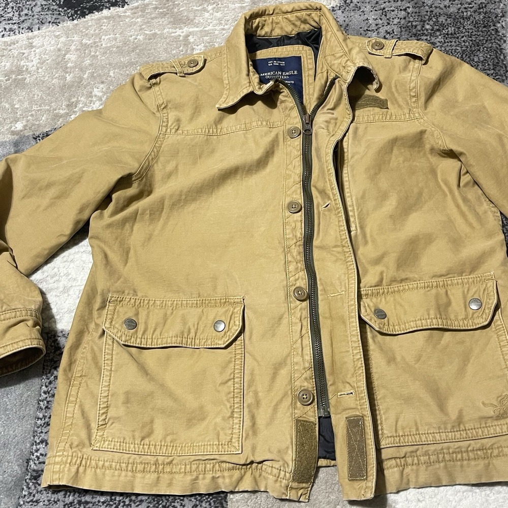 American Eagle Outfitters Chore Jacket Men XL Brown Bomber Work Heavy Coat - Picture 3 of 16